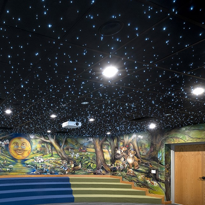 lighted acoustic studio wall